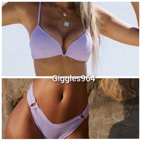 L*Space Helena Anna Bikini Set Wisteria Ribbed - Picture 2 of 11